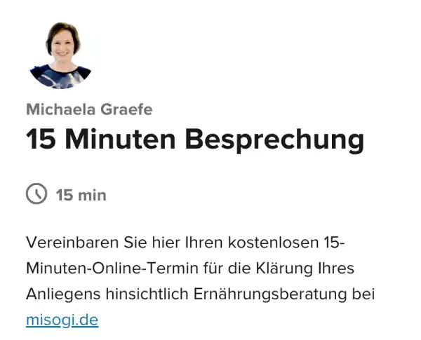 15 Min. Ernährungsberatung online Michaela Graefe 